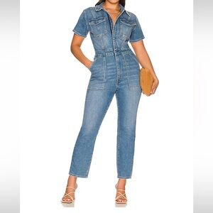 Good American Blue Denim Jumpsuit